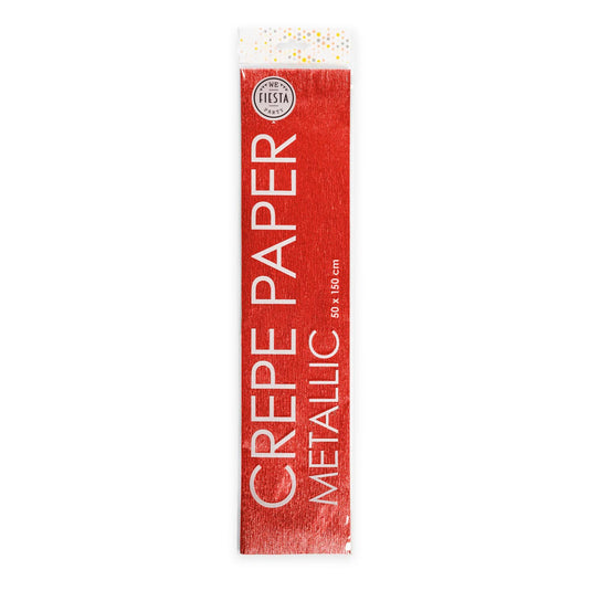 Globos metallic crepepapier rood, 50x150cm