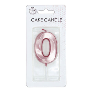 Globos taartkaars 6cm metallic rose goud no. 0