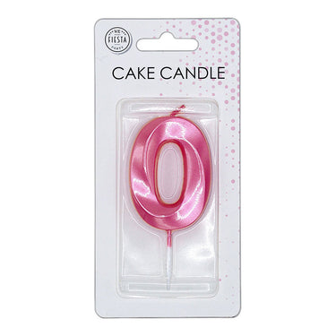 Globos taartkaars 6cm metallic licht roze no. 0