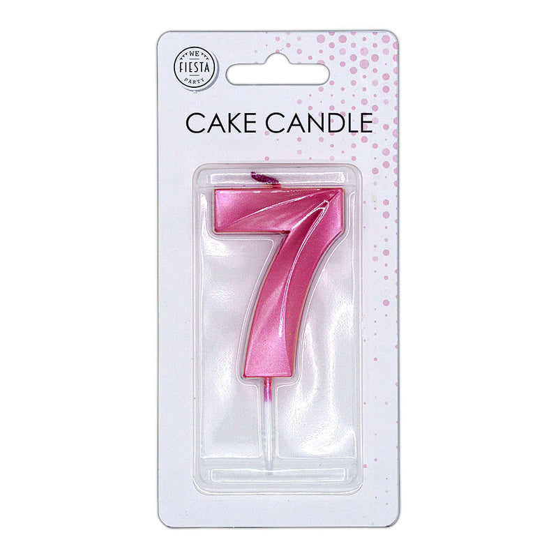 Afbeelding laden in galerijviewer, Globos taartkaars 6cm metallic licht roze no. 7
