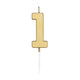 Globos taartkaars 4,5cm metallic goud no. 1