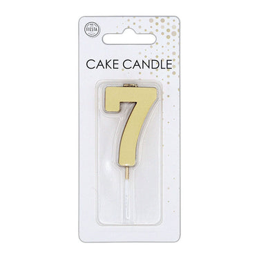 Globos taartkaars 4,5cm metallic goud no. 7