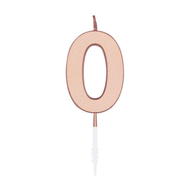 Globos taartkaars 4,5cm metallic rose goud no. 0
