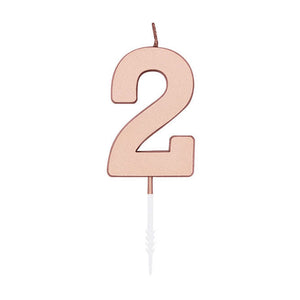 Globos taartkaars 4,5cm metallic rose goud no. 2
