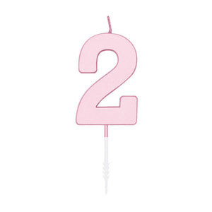 Globos taartkaars 4,5cm pastel roze no. 2