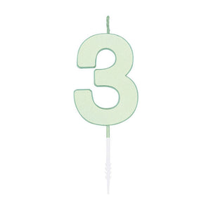 Globos taartkaars 4,5cm pastel mint no. 3