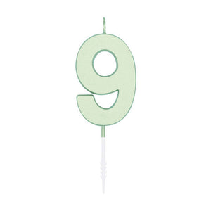 Globos taartkaars 4,5cm pastel mint no. 9
