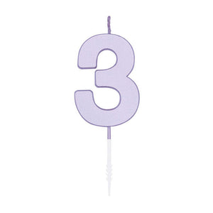 Globos taartkaars 4,5cm pastel lila no. 3