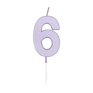 Globos taartkaars 4,5cm pastel lila no. 6