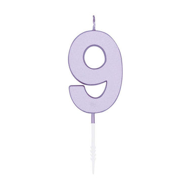 Globos taartkaars 4,5cm pastel lila no. 9
