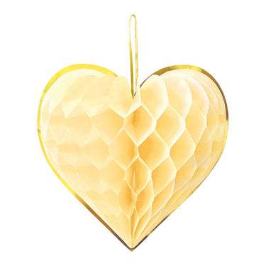 Globos honeycomb harten 23cm watercolors hearts - 4st.