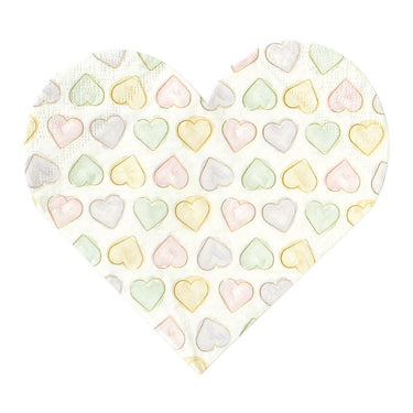 Globos papieren servetten 33x33cm watercolors hearts - 20st.