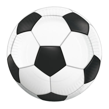 Globos papieren borden 23cm voetbal - 8st.