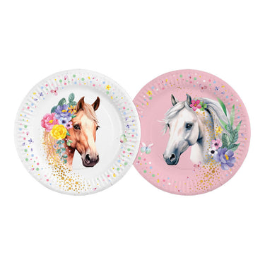 Globos papieren borden 23cm paarden - 8st.