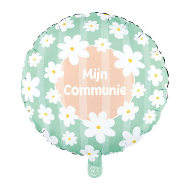 Globos folieballon 18 inch rond madeliefjes mijn communie