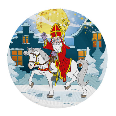 Globos papieren borden 23cm sinterklaas - 8st.