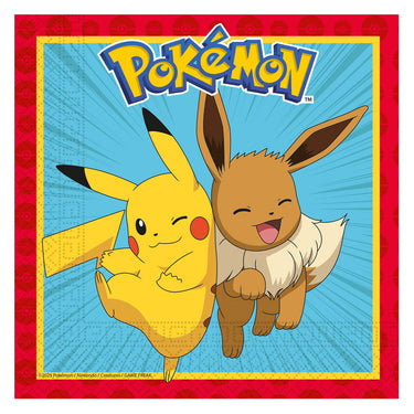 Globos papieren servetten 33x33cm pokemon - 20st.