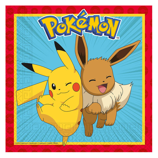 Globos papieren servetten 33x33cm pokemon - 20st.