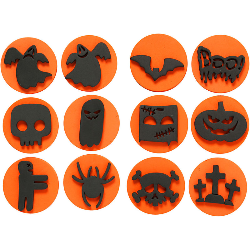 Afbeelding laden in galerijviewer, Https: www.cchobby.nl foam-stempels-halloween-d-7-5-cm-dikte-2-5-cm-6-stuk-1-doos
