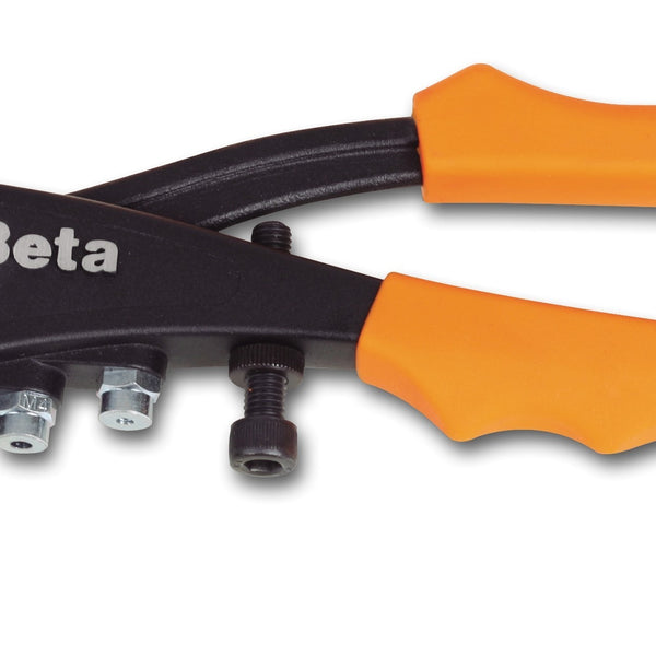 Blind rivet pliers Beta Tools 1742 for blind rivet nuts incl. interchangeable mouthpieces (1x M3+M4+M5+M6)