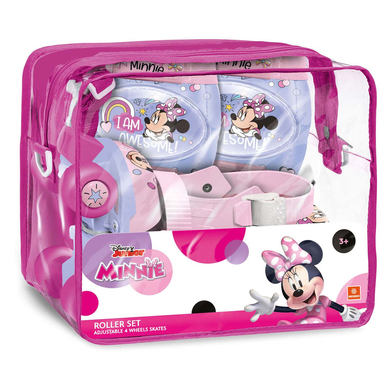 Load image into Gallery viewer, Mondo disney minnie rolschaatsen met beschermset voor kinderen - verstelbaar en roze.
