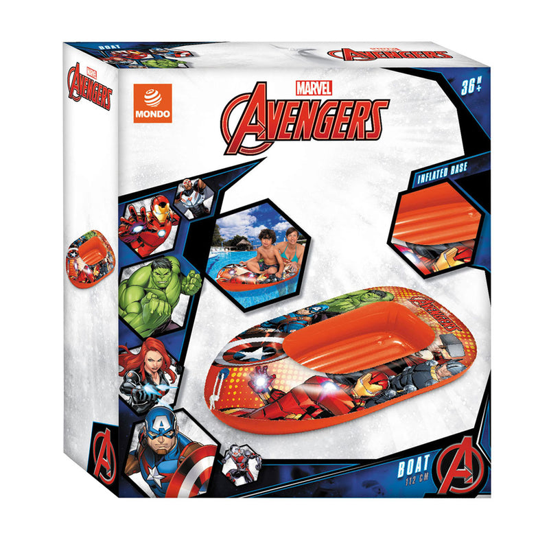 Load image into Gallery viewer, Mondo opblaasboot avengers 112 cm - marvel speelgoed boot waterpret.
