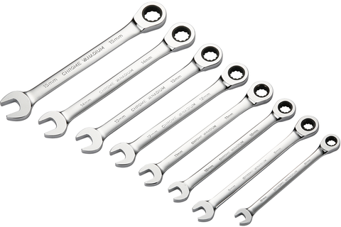 Open-end/ring ratchet wrench icetoolz 8 pcs in cover