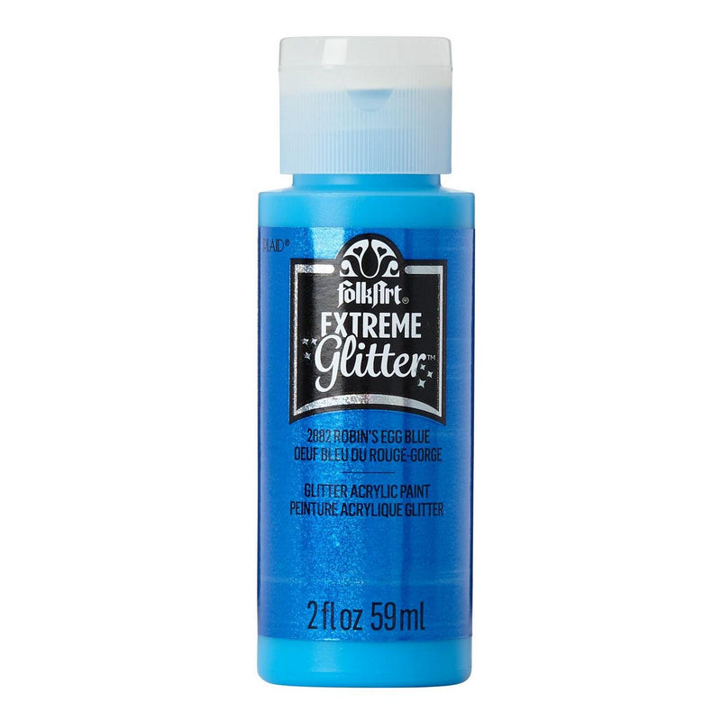 Load image into Gallery viewer, Folkart • extreme glitter acrylic paint robin's egg blue 59ml
