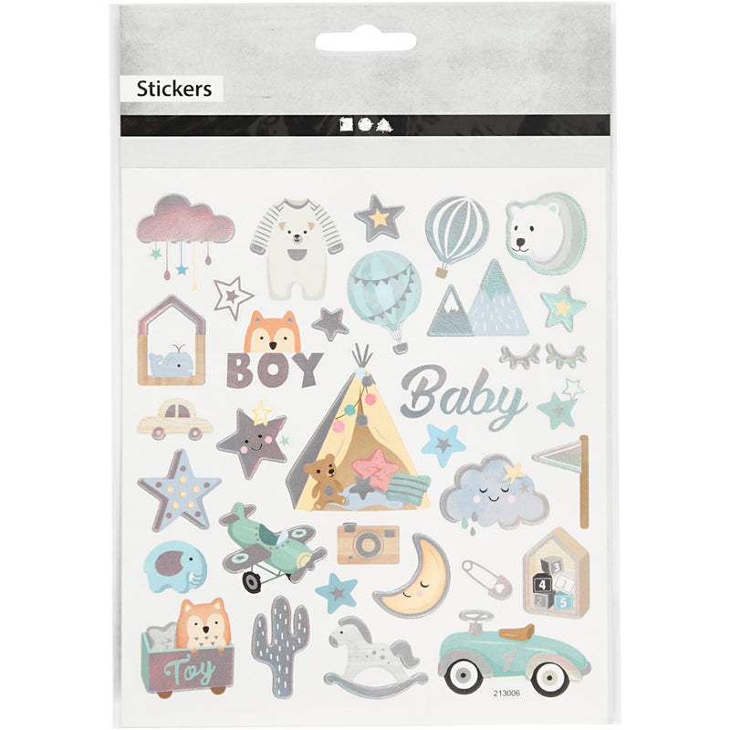 Load image into Gallery viewer, Creativ company https: www.cchobby.nl stickers-baby-boy-vel-15x16-5-cm-ca-32-stuk-1-vel
