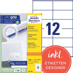 Multifunctionele etiketten avery zweckform 48 x 105 mm wit