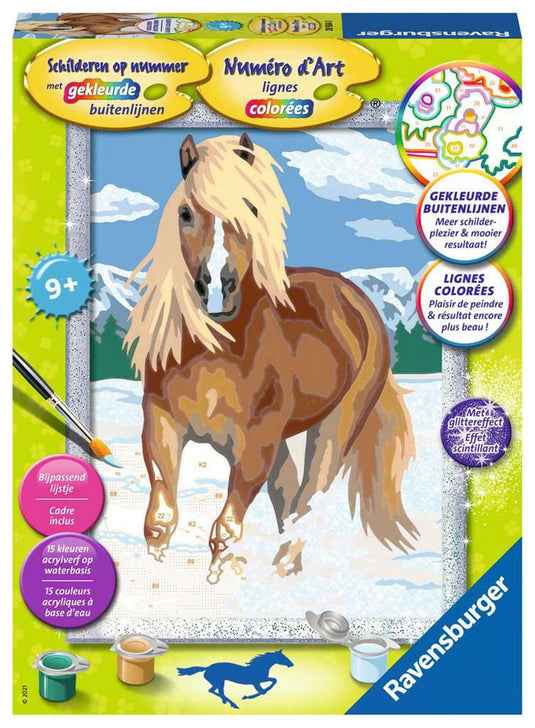 Schilderen op Nummer - Paard in de Sneeuw
