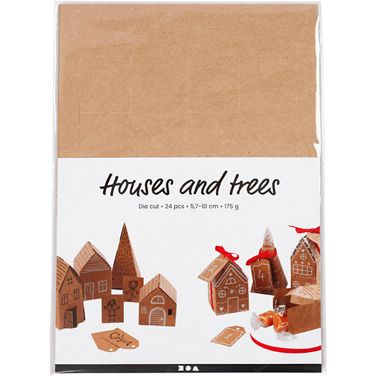 Creativ company huizen en bomen karton set