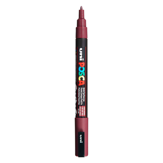 Uni posca pc3m acrylmarker wijnrood - ronde punt tot 1,3 mm