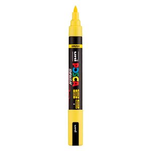 Uni posca brushmarker pc5br geel - brushpunt 1-4 mm