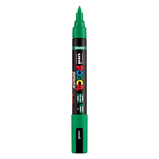 Uni posca brushmarker pc5br groen - brushpunt 1-4 mm
