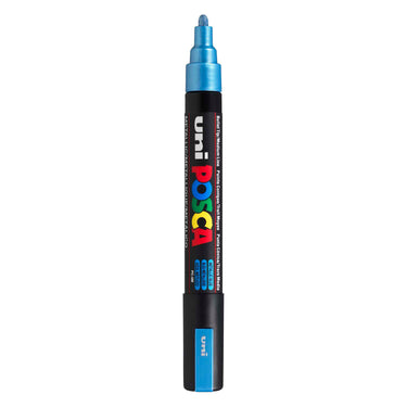 Uni posca verfmarker pc5m metallic blauw - conische punt 2,5 mm