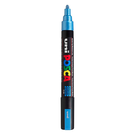 Uni posca verfmarker pc5m metallic blauw - conische punt 2,5 mm