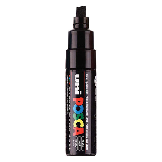 Uni posca verfmarker 8k zwart - beitelpunt 8mm
