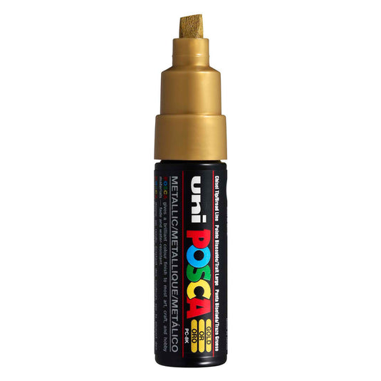 Uni posca verfmarker 8k goud - beitelpunt 8mm