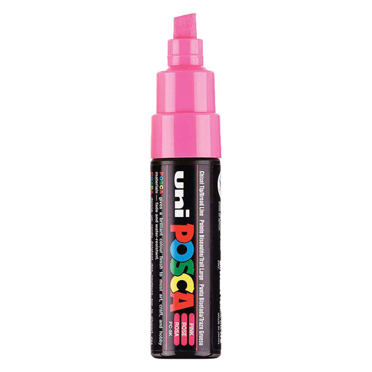 Uni posca verfmarker 8k roze - beitelpunt 8mm