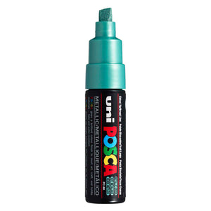 Uni posca verfmarker 8k metallic groen - beitelpunt 8mm