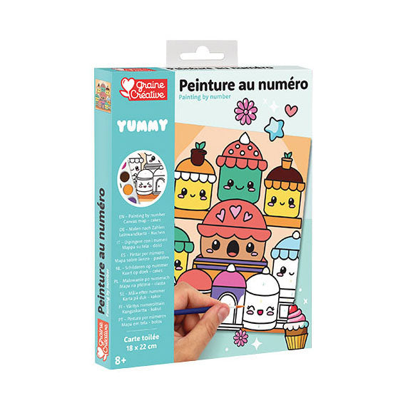 Load image into Gallery viewer, Graine creative graine schilderen op nummer set kawaii cakes - incl. acrylverf en penseel
