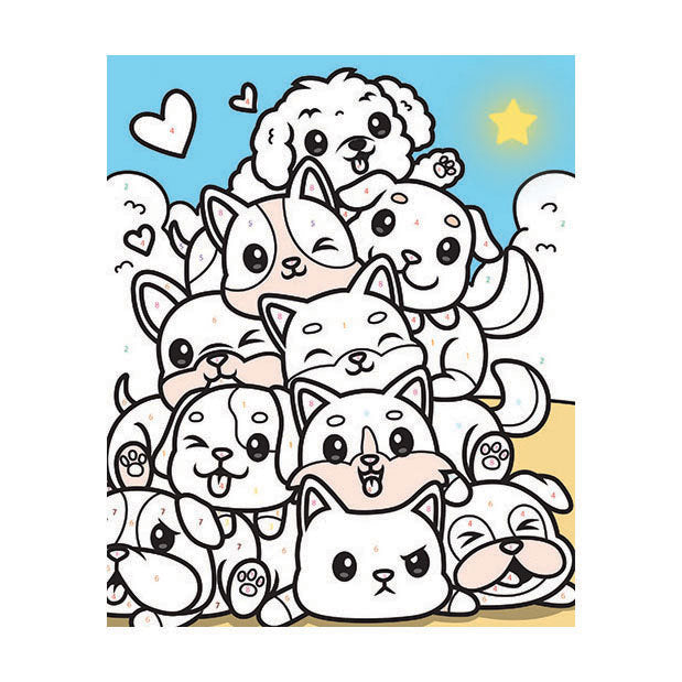 Load image into Gallery viewer, Graine creative graine schilderen op nummer set honden - incl. acrylverf en penseel
