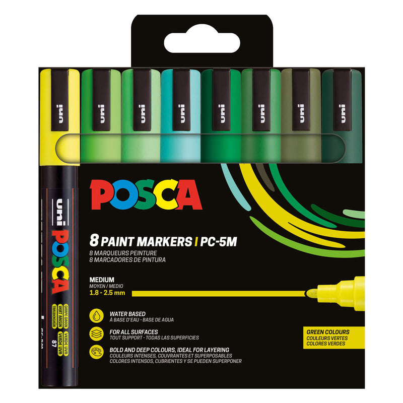 Load image into Gallery viewer, Uni posca pc5m markers set groene tinten - 8st.

