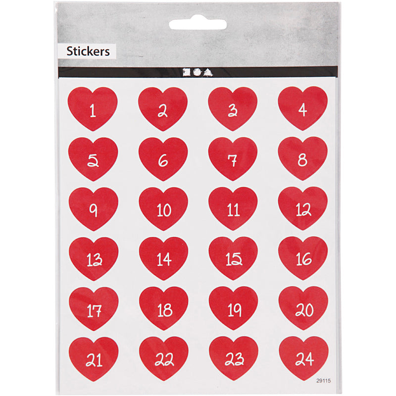 Load image into Gallery viewer, Creativ company stickers hart met cijfer, 1 vel
