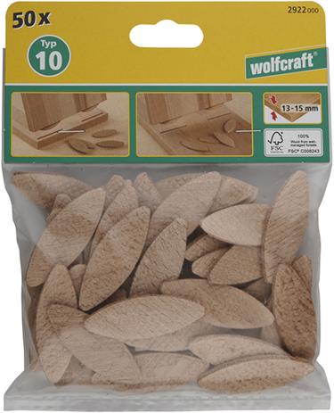 Wolfcraft verbindingsplaatjes | grootte 10 | 1 set - 2922000