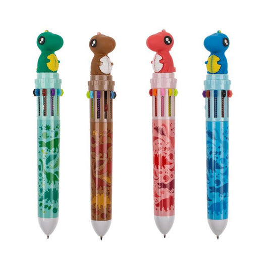 Out of the blue dino 10-kleuren balpen