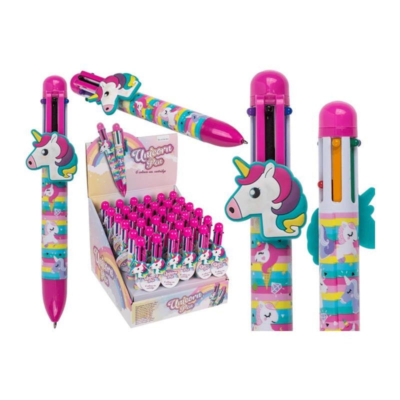 Load image into Gallery viewer, Out of the blue unicorn 6-kleuren balpen ca. 14cm
