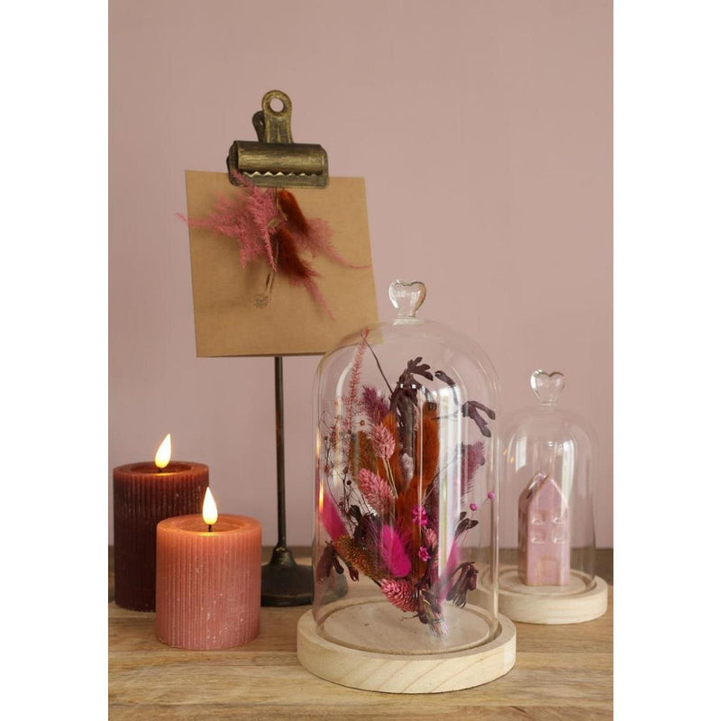 Load image into Gallery viewer, Ideas 4 seasons stolp hart met houten basis ã˜10xh18cm
