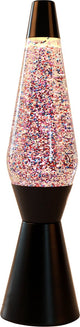 I-total lavalamp - lava lamp - sfeerlamp - 40x11 cm - glas aluminium - 30w - glitter lava - zwart - xl2344